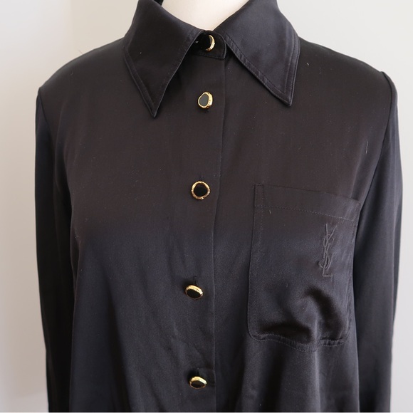 Black silk Shirt size 40 - Picture 4 of 10